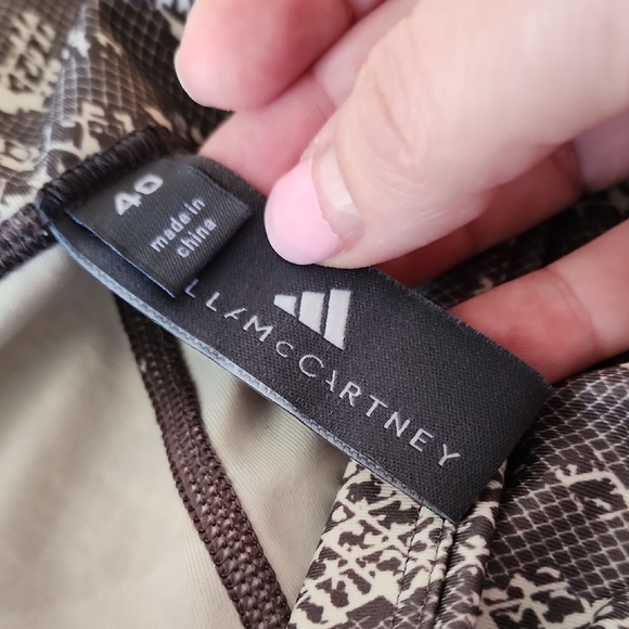 Adidas STELLA MCCARTNEY Brown Cream Snake Print Leggings - Picture 3 of 10